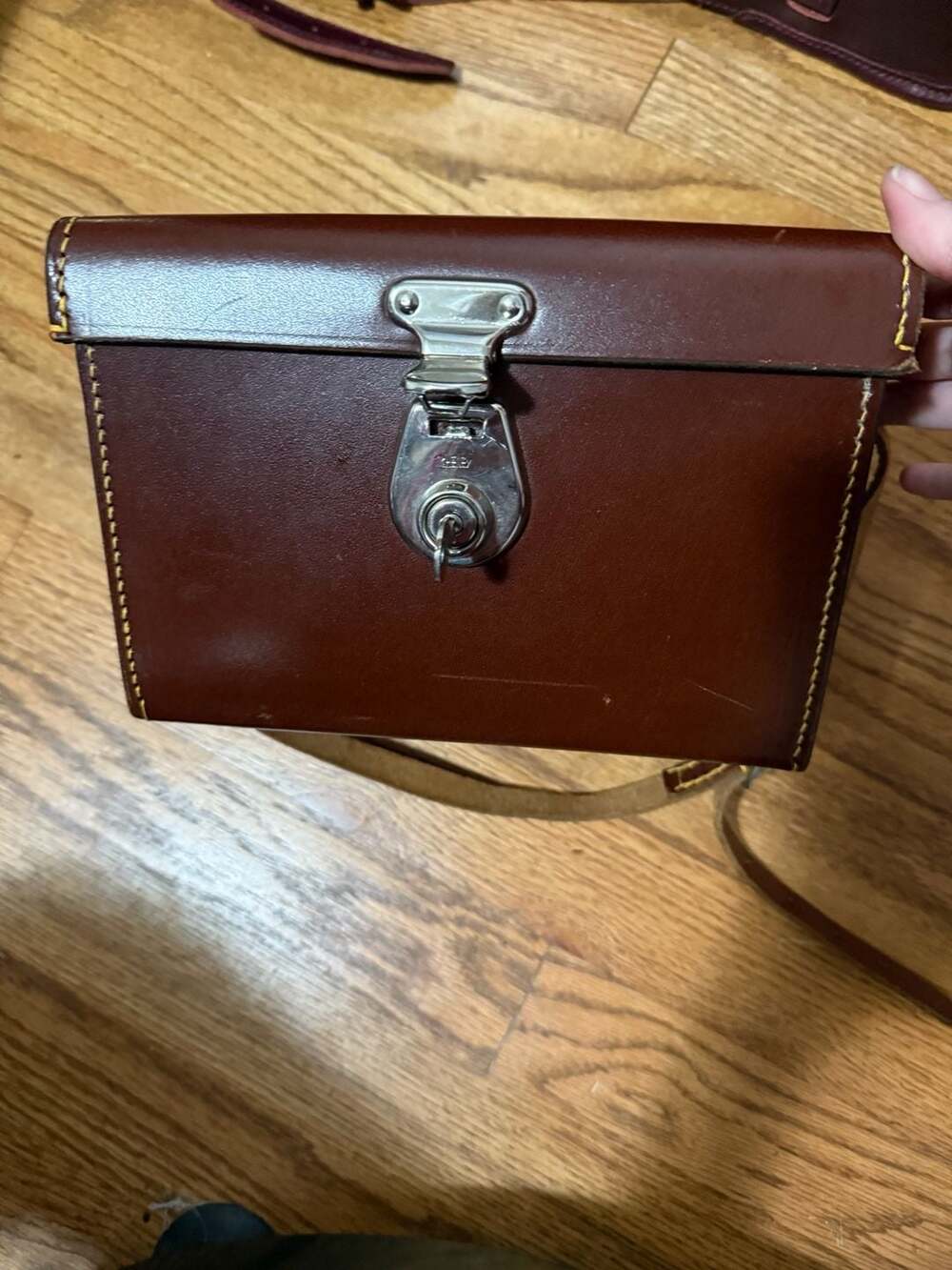 Packard Bell Vintage Brown Leather Carrying Case Camera Bag - Picture 3 of 11